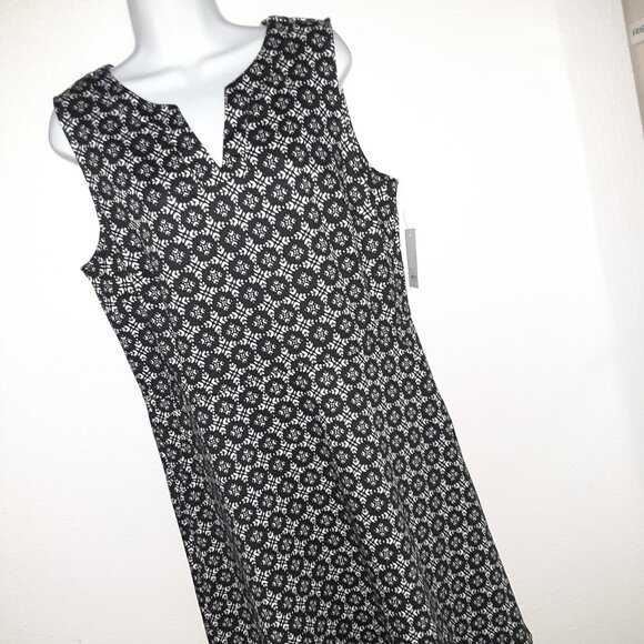 NEW NWT Dress W/Pockets! *Black & White, Croft & Barrow * Pull-Over * Sleeveless - Picture 4 of 8
